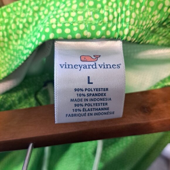 Vineyard Vines 7" Printed Chappy Swim Trunks Bathing Suit Neon Green Mens Large - Picture 8 of 8